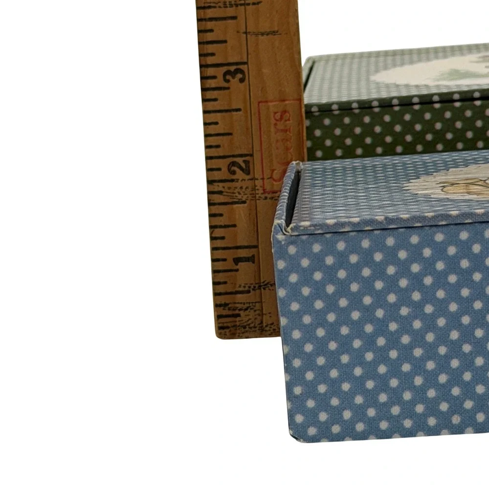 The Gift Wrap Company Christmas Gift Boxes Set of 2 Blue Green 1980s